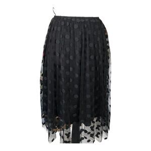 Lucy Paris Black‎ Polka Dot Mesh A-Frame Goth Whimsigoth Fairy Festival Skirt M